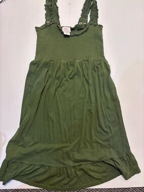 Oh baby Motherhood Olive Green maternity dress with Crochet Trim